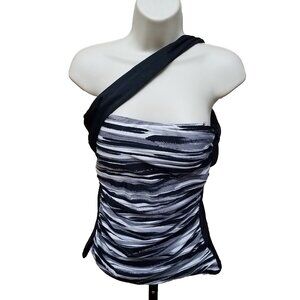 Collections By Catalina Small Black Halter Adjustable Padded Tankini Swim Top S